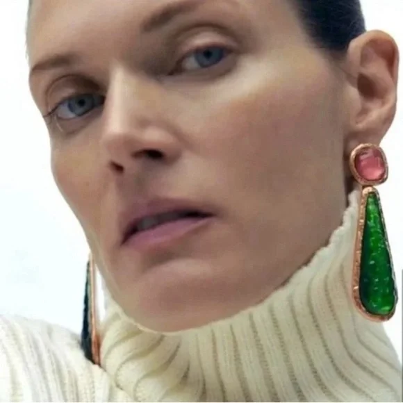 NWT Zara Resin Drop Earrings - Picture 8 of 10